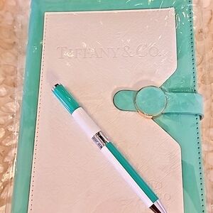 Tiffany & Co. Notebook & Pen Set Lined Magnet Closure & Front Pocket NEW GWP